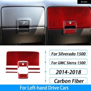 シボレー シルバラード GMC シエラ 2014-2018 カーボン副パイロット 収納 ボックス パネル カバー インテリア アクセサリー ステッ - red carbon fiber