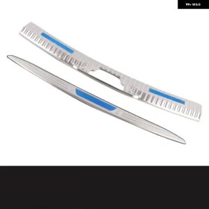 カーアクセサリー ジャガー I-PACE 2018-2022 ピュアエレクトリック リア バンパー プロテクター シル トランク トレッドプレート トリム バンパー - Silver Brushed A