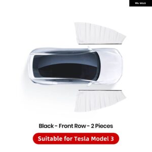 テスラ モデル3 Y ハイランド 氷結晶 サイドウィンドウ プライバシー トリム サンシェード フロント リア フロントガラス ブラインド カバー サンシェード - M3 White front row