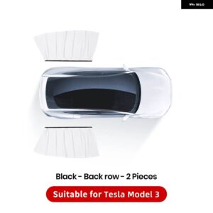 テスラ モデル3 Y ハイランド 氷結晶 サイドウィンドウ プライバシー トリム サンシェード フロント リア フロントガラス ブラインド カバー サンシェード - M3 White back row