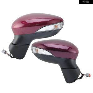 6ピンサイドミラー アセンブリ フォード フィエスタ MK7 2013-2017 パープル マゼンタ レッド ヒーター付き手動 折りたたみ ドアミラー カーアクセサリー - 1 Right