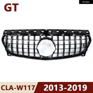 2013-2019 W117 CLA クラス メルセデス ベンツ CLA180 CLA200 CLA250 GT スタイル シルバー ブラック アッパー バンパー フード メッシュフロント グリル - W117 13-19 GT Black
