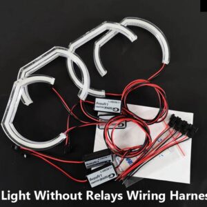 BMW 3シリーズ E92 E93 320I 323I 325I 330I 335I M3 超高輝度クリスタル DTM M4 スタイル LEDエンジェルアイ ハローリング デイライト - white non relay wire