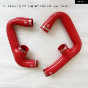 シリコンインタークーラー吸気 パイプ ホース ゴルフ MK5-MK6 MKV GTI 2.0T FSI T 2006-2009 ゴルフ R GTI 2.0T MK7 2015-2021 アウディ S3 8V - Golf MK7 Red