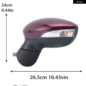 6ワイヤーサイドバックミラー アセンブリ フォード フィエスタMK7 2008-2012エレクトリックバイオレットマゼンタレッドサイドドアミラー カーアクセサリー - 1PC Left