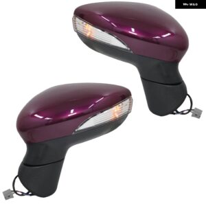 6ワイヤーサイドバックミラー アセンブリ フォード フィエスタMK7 2008-2012エレクトリックバイオレットマゼンタレッドサイドドアミラー カーアクセサリー - 1 Pair