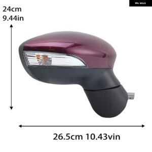 6ワイヤーサイドバックミラー アセンブリ フォード フィエスタMK7 2008-2012エレクトリックバイオレットマゼンタレッドサイドドアミラー カーアクセサリー - 1PC Right