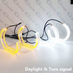 アウディ TT MK2 8J 2006 2007 - 2012 2013 2014 超高輝度 DTM M4 スタイル LEDエンジェルアイキット ハローリング デイライト カーアクセサリー - White Amber