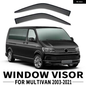 ウィンドウ バイザー フォルクスワーゲン マルチバン T5 T6 2003-2022 アクセサリー バイザー レインガード シェルター バックミラー レインアイブロウ - black