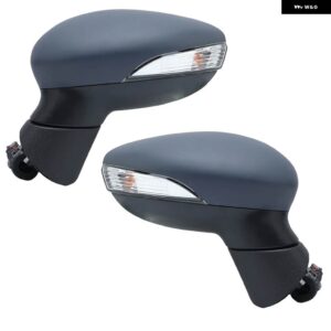 6ピンサイドバックミラー アセンブリ フォード フィエスタMK7 2013-17プライマーヒーター付きドアミラー カーアクセサリー - 1 Pair
