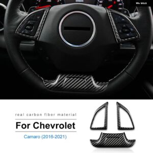リアルハードカーボン ダッシュボード フレーム ステッカー インテリア シボレー カマロ2016-23アクセサリー - Steering Wheel