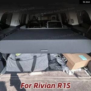RIVIAN R1S カーゴカバー トランク 格納式 パーセルラック 防水 シールド プライバシーカーゴカバー 自動車アクセサリー - canvas