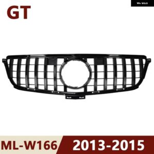 2013-2015 W166 ML クラス メルセデス ベンツ ML300 ML320 ML350 ML400 ML550 GT スタイル アッパー バンパー フード メッシュフロント グリル - W166 13-15 GT Black
