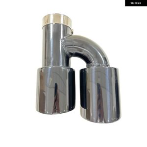 カーパーツマフラー ステンレス 電気メッキ黒改良H型4 アウトレット テール パイプ マフラー - left 51mm-89mm