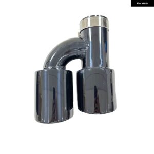 カーパーツマフラー ステンレス 電気メッキ黒改良H型4 アウトレット テール パイプ マフラー - right 51mm-89mm