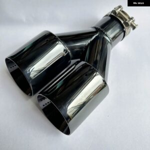 カーパーツマフラー 1本 ステンレス 電気メッキ ブラック テールスロートマフラー Y字型 デュアル アウトレット 大口径 - 57mm-89mm