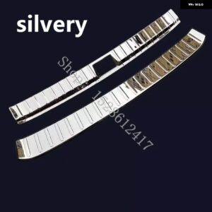 VW フォルクスワーゲン パサート B8 ヴァリアント オール トラック 2015~2023 カーアクセサリー リア バンパー プロテクター シル トランク トレッドプレー - 2PCS silvery