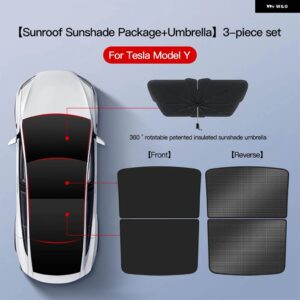 テスラ モデル3 Y 2021-2024 アップグレード アイスクロスバックルサンシェード ガラスルーフサンシェード フロントリア サンルーフ スカイライト - ModelY balck 5pcs