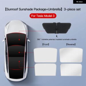 テスラ モデル3 Y 2021-2024 アップグレード アイスクロスバックルサンシェード ガラスルーフサンシェード フロントリア サンルーフ スカイライト - Model3 white 5pcs