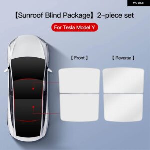 テスラ モデル3 Y 2021-2024 アップグレード アイスクロスバックルサンシェード ガラスルーフサンシェード フロントリア サンルーフ スカイライト - ModelY white 2pcs