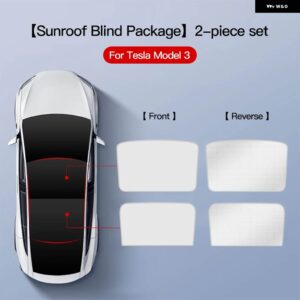 テスラ モデル3 Y 2021-2024 アップグレード アイスクロスバックルサンシェード ガラスルーフサンシェード フロントリア サンルーフ スカイライト - Model3 white 2pcs