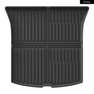 テスラ モデルY 5人乗り 2025年発売以降 ジュニパー TPE フロアマット カーゴライナー トランク マット バックレスト パッド ブラック - 25MY REAR TRUNK 1P