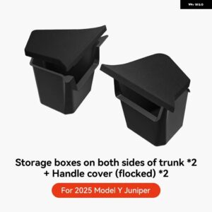 YZ 車 トランク サイド 収納 ボックス テスラ モデルY ジュニパー 2021-2025 フロッキングTPEカバー マット 仕切り板 収納 スペース - MY Juniper 2025