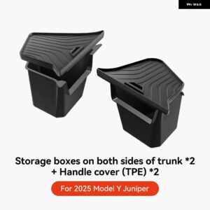 YZ 車 トランク サイド 収納 ボックス テスラ モデルY ジュニパー 2021-2025 フロッキングTPEカバー マット 仕切り板 収納 スペース - MY Juniper 20252