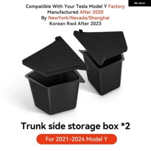 YZ 車 トランク サイド 収納 ボックス テスラ モデルY ジュニパー 2021-2025 フロッキングTPEカバー マット 仕切り板 収納 スペース - MY 2021-2024