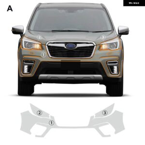 8.5ミル スバル フォレスター 2019-21 ペイントプロテクションフィルム クリアブラ PPF 傷防止 プレカット カーボディフィルムカバー - Front bumper