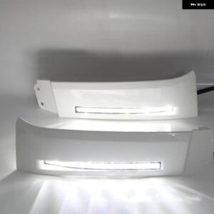 1セット 車用フロント バンパー ライト トヨタ タンドラ 2007-13 12V LED デイタイム ランニングライト DRL フォグランプ - White Cover