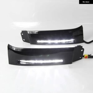 1セット 車用フロント バンパー ライト トヨタ タンドラ 2007-13 12V LED デイタイム ランニングライト DRL フォグランプ - black cover
