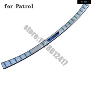 カーアクセサリー ステンレス リア バンパー プロテクター シル トランク トレッドプレート トリム 日産 パトロール Y62 2012-2018 カー スタイリング - 1