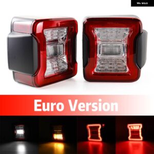 ジープ ラングラー JK 2007-2017 LED テールライト リバースブレーキ ランニングランプ リア DRL 2個 - Clear Euro Version