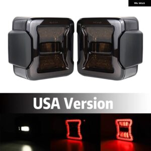ジープ ラングラー JK 2007-2017 LED テールライト リバースブレーキ ランニングランプ リア DRL 2個 - Black USA Version