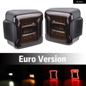 ジープ ラングラー JK 2007-2017 LED テールライト リバースブレーキ ランニングランプ リア DRL 2個 - Black Euro Version