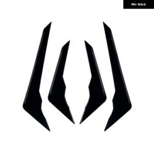 アウディ Q5 FY フェイスリフト S-LINE 2020-2024 フロント バンパー エアベント 車 外装 デカール オートウィンド ディフレクター ステッカー - Glossy Black