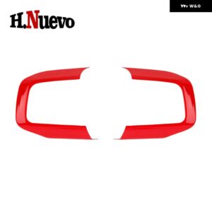 カーアクセサリー ABS 車内 ステアリングホイール トリム カバー ステッカー MINI COOPER E SE J01 EV J05 ACEMAN U25 COUNTRYMAN 2個 - red