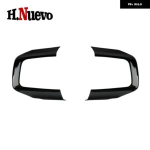 カーアクセサリー ABS 車内 ステアリングホイール トリム カバー ステッカー MINI COOPER E SE J01 EV J05 ACEMAN U25 COUNTRYMAN 2個 - black