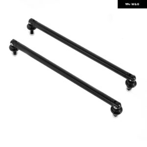 200MM 汎用 サラウンドロッドフロント バンパー スポイラー リップスプリッター ストラットロッドタイ ステンレス サポート バー - all black