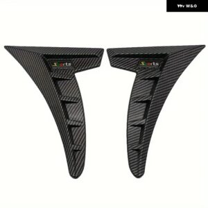 2枚車 スタイリング フロントフェンダー ステッカー サイドエアフロー吸気口エアウィングカバー トリム ほとんど車 装飾 - Carbon fiber pattern