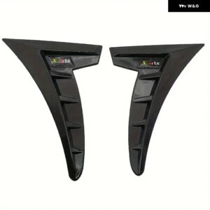 2枚車 スタイリング フロントフェンダー ステッカー サイドエアフロー吸気口エアウィングカバー トリム ほとんど車 装飾 - black