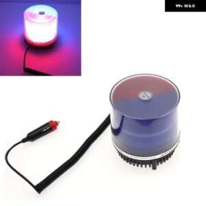 12V/24V 車用緊急フラッシュストロボランプ LED アンバー レッド ブルー ラウンドマグネット 天井 ボックス 回転式交通安全ハザード灯 - Red And Blue