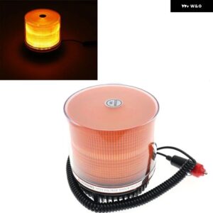 12V/24V 車用緊急フラッシュストロボランプ LED アンバー レッド ブルー ラウンドマグネット 天井 ボックス 回転式交通安全ハザード灯 - Yellow