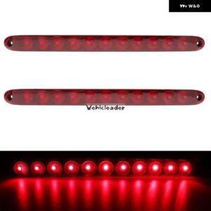 12V 15インチ 11 LED ライトバー 密閉型 ストップターン テール ブレーキライト サードサード ブレーキライト トラック トレーラーマーカーIDバー 防水 - 2pcs Red