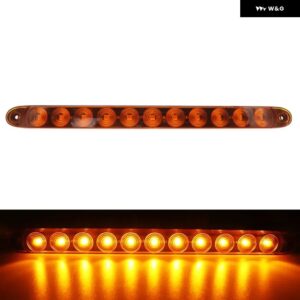12V 15インチ 11 LED ライトバー 密閉型 ストップターン テール ブレーキライト サードサード ブレーキライト トラック トレーラーマーカーIDバー 防水 - 1pc Yellow