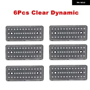 2X/6X サイド マーカーライト ウィンカーライト ダイナミック LED アンバー リピーター パネル ランプ VW LT 1995-2005 ベンツ スプリンター 1995-2006 - 6Pcs Clear Dynamic