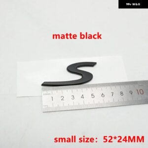 2サイズ 52*22MM 82*38MM リアリッド トランク ブーツ Sエンブレム ロゴ カーバッジ デコレーション ネームプレート ステッカー - 52X24mm matt Black