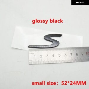 2サイズ 52*22MM 82*38MM リアリッド トランク ブーツ Sエンブレム ロゴ カーバッジ デコレーション ネームプレート ステッカー - 52X24mm gloss