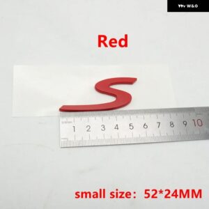 2サイズ 52*22MM 82*38MM リアリッド トランク ブーツ Sエンブレム ロゴ カーバッジ デコレーション ネームプレート ステッカー - 52X24mm Red